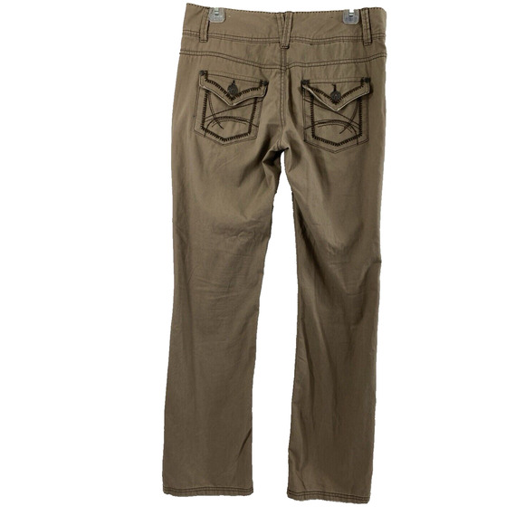 Maurice Pants‎ Womens Size 5/6 Long Brown Boot Distress Chino Slacks - Picture 2 of 13